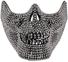 Halbgesichts-Totenkopfmaske mit Strasssteinen