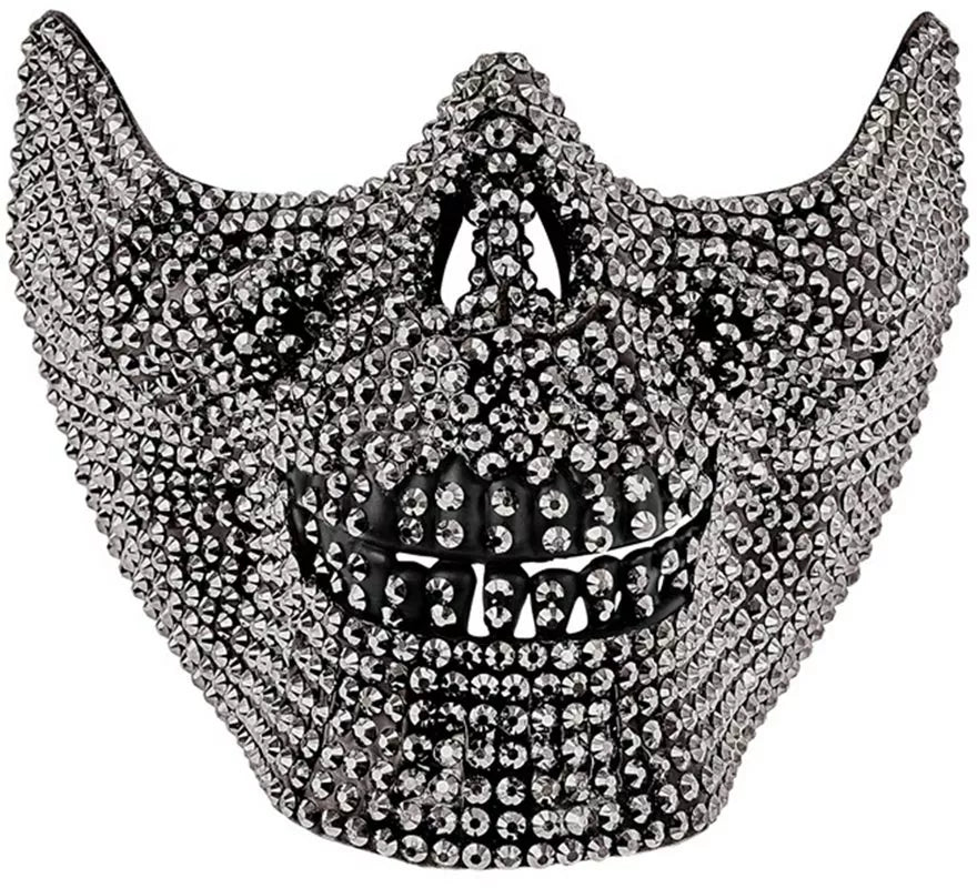 Translation missing: de.Máscara de Media Cara de Calavera con Strass