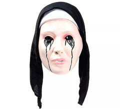 Nonnenmaske Weinendes Blut aus schwarzem Latex