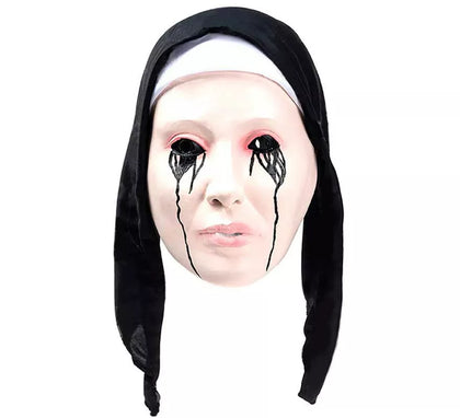 Máscara de Monja Llorando Sangre negra látex