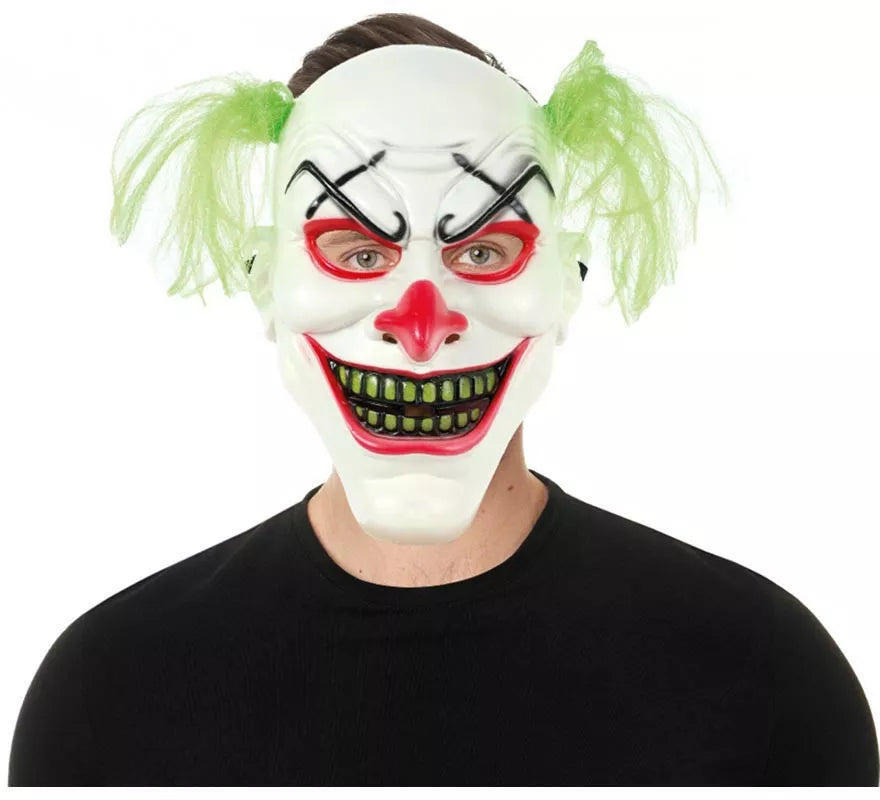Translation missing: de.Máscara de Payaso con pelo verde de plástico