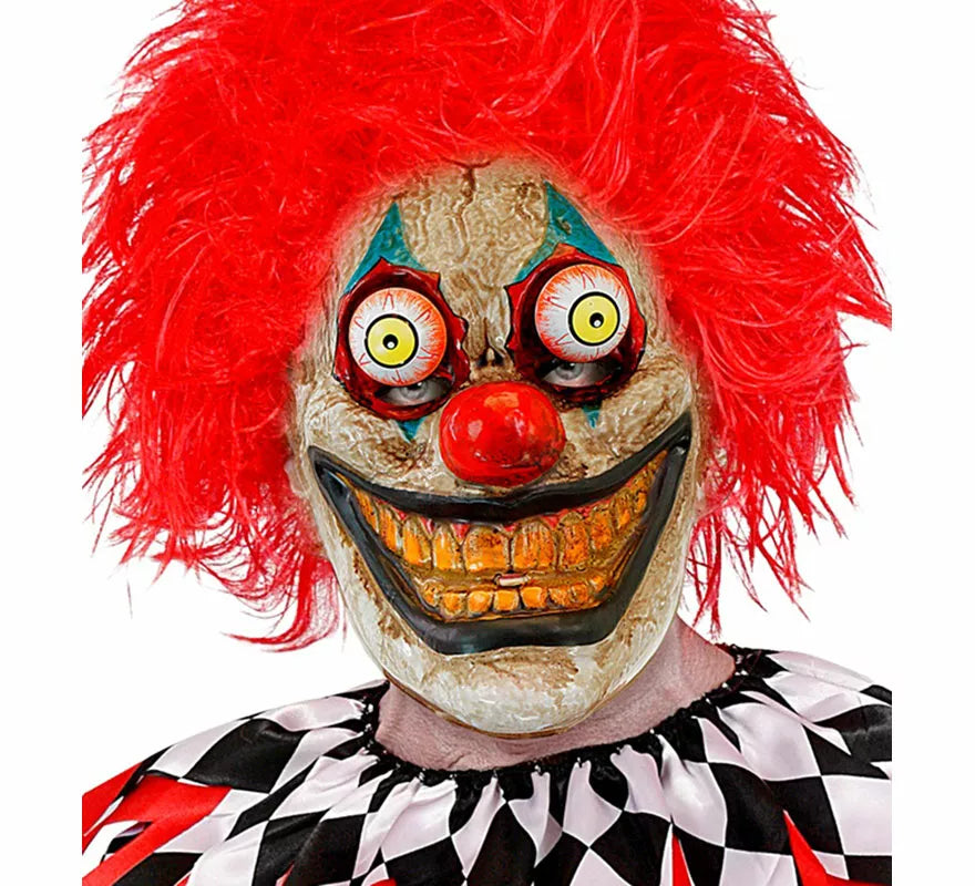 Máscara de Payaso Siniestro con Ojos Saltones
