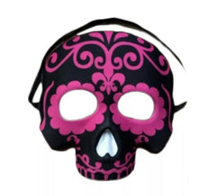 Elegante fuchsiafarbene Totenkopfmaske