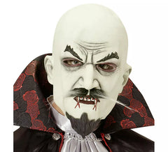 Glatzköpfige Vampirmaske mit Schnurrbart und Spitzbart