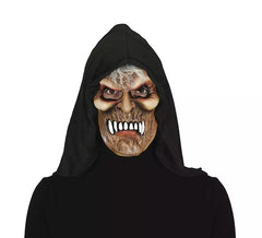 Gealterte Vampirmaske mit PVC- Kapuze
