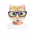 Máscara Gato gafas azules estampado