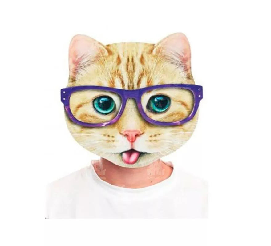 Translation missing: de.Máscara Gato gafas azules estampado