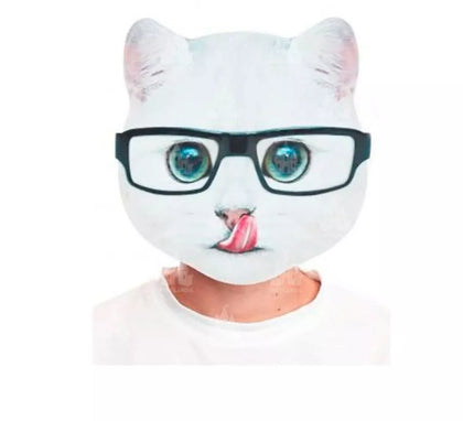 Máscara Gato gafas negras estampado