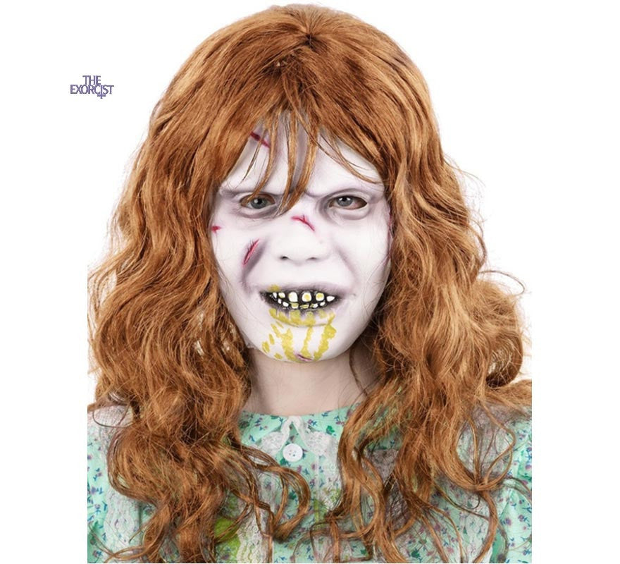 Translation missing: de.Máscara Látex con pelo de Regan la Niña de El exorcista