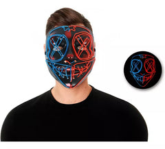 Zweifarbige Sinister-LED-Maske mit Kunststofflicht