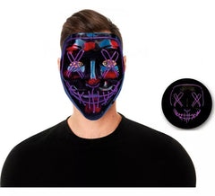Lila Sinister LED-Maske mit Kunststofflicht