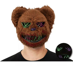 Pelzige Killerbär-Maske mit Licht