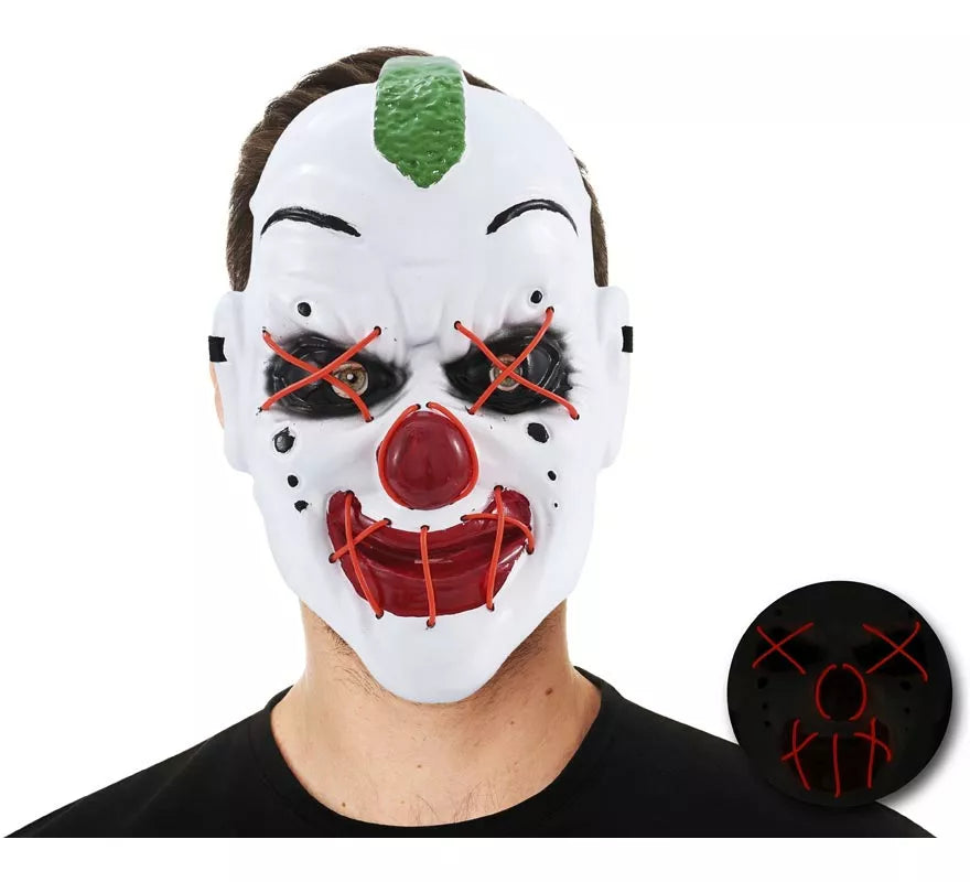 Translation missing: de.Máscara Payaso Mohicano con Tubo de Luz
