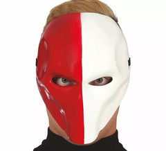Gruselige rote und weiße PVC-Maske