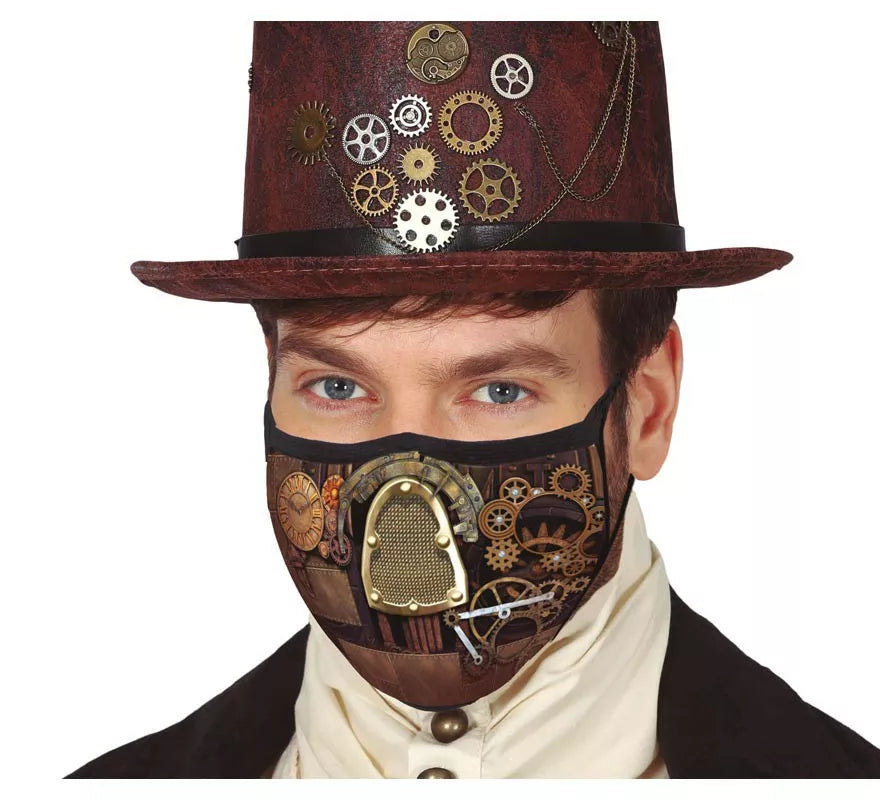 Translation missing: de.Mascarilla 3 Capas de Tela Steampunk para adultos