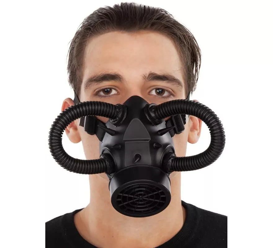 Translation missing: de.Mascarilla de Gas Steampunk Negra con tubos