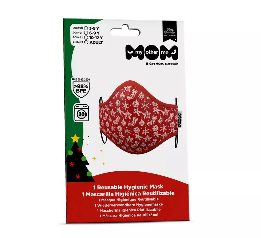 Translation missing: de.Mascarilla higiénica adultos Roja Adornos Navidad