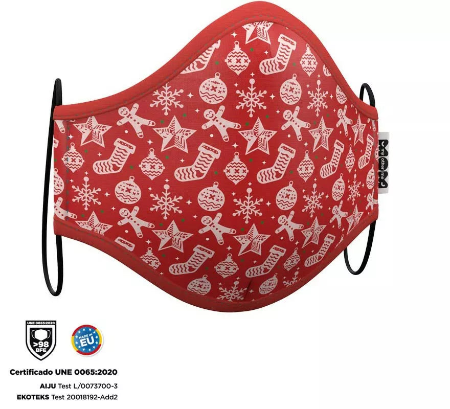 Translation missing: de.Mascarilla higiénica adultos Roja Adornos Navidad