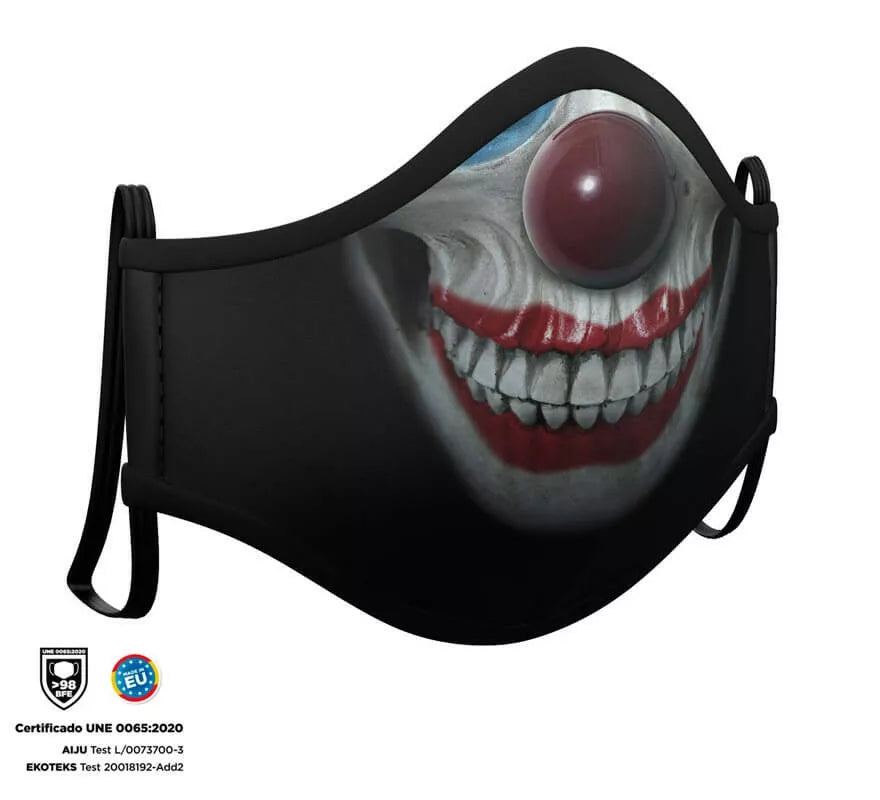 Mascarilla Higiénica Halloween Esqueleto Clown Infantil