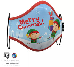 Kinder hygienische Maske Weihnachtselfen