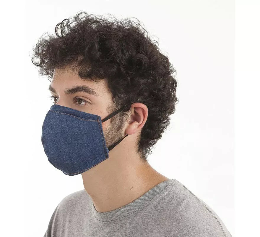 Mascarilla Higiénica Jeans chico de 3 filtros en 2 colores surtidos