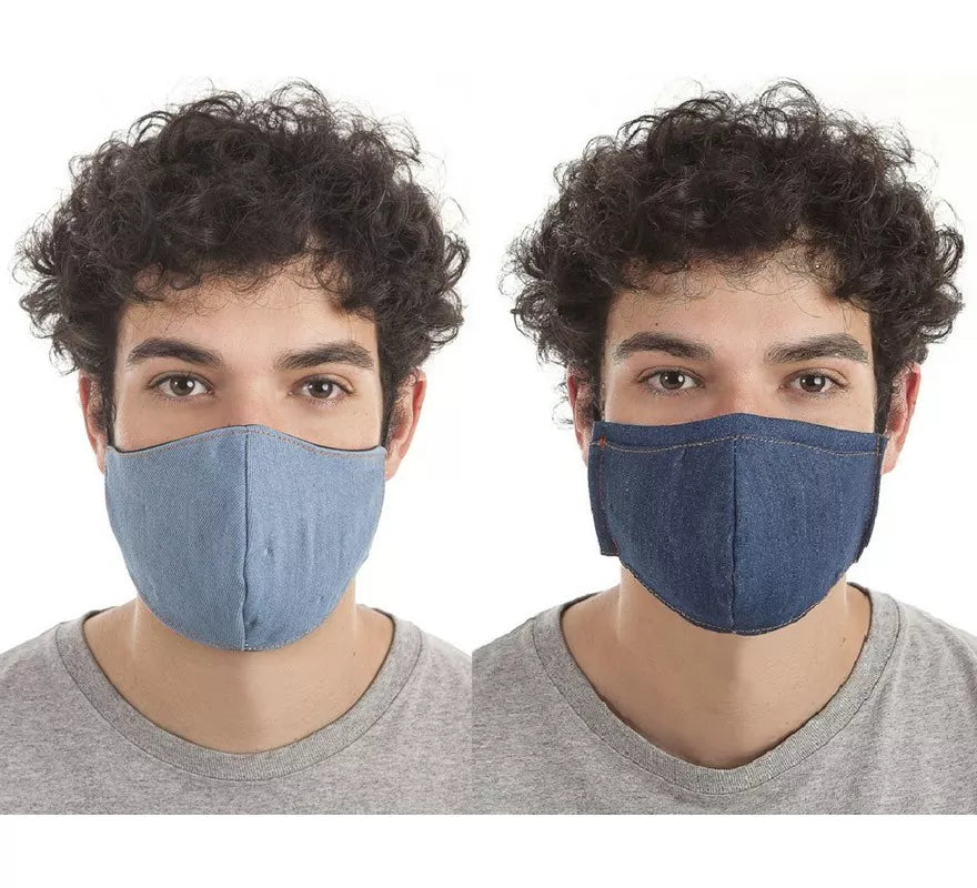 Translation missing: de.Mascarilla Higiénica Jeans chico de 3 filtros en 2 colores surtidos