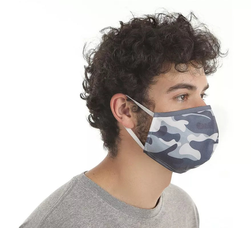 Translation missing: de.Mascarilla Higiénica Protectora Camuflaje gris 3 filtros