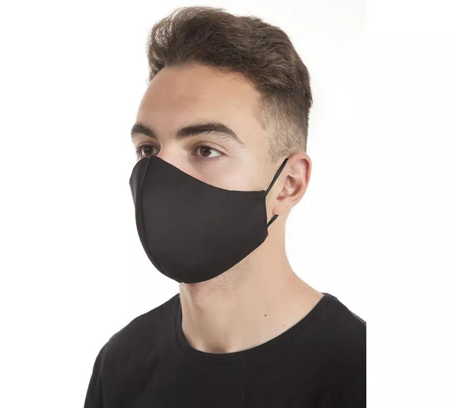 Mascarilla Higiénica Protectora Neopreno Negra con gomas
