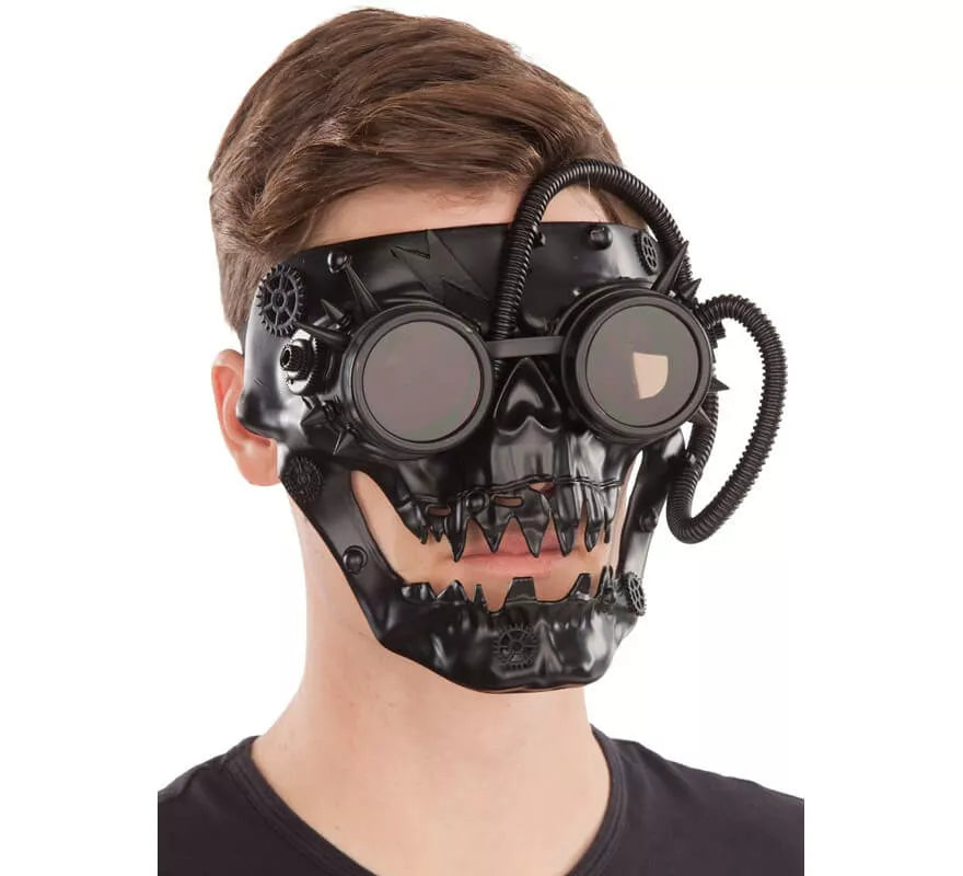 Translation missing: de.Mascarilla Negra Steampunk con tubos