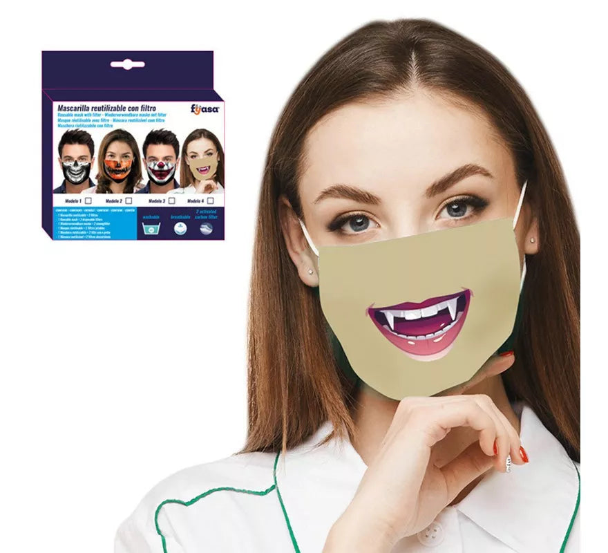 Translation missing: de.Mascarilla Vampiresa Adulto con Filtro (Incluye 2 Filtros)