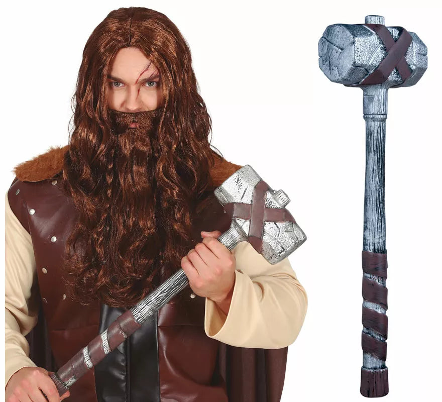 Maza Medieval Plateada de 60 cm