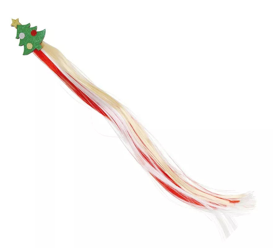 Mechón Árbol Navideño para cabello infantil de 30 cm
