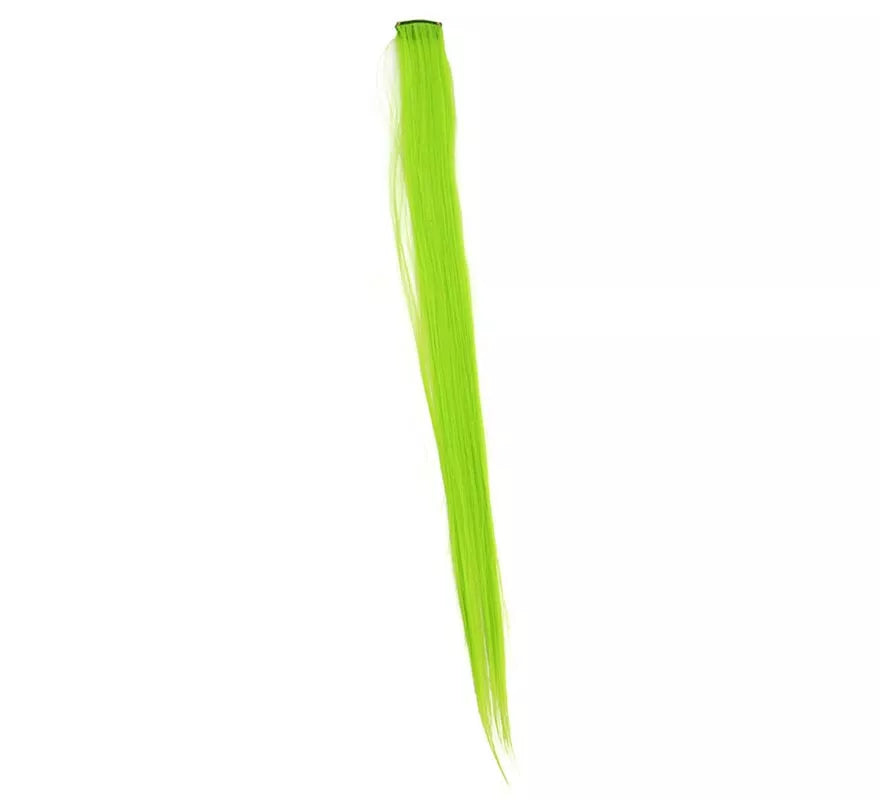 Mechón de Cabello verde claro en colores surtidos de 55 cm