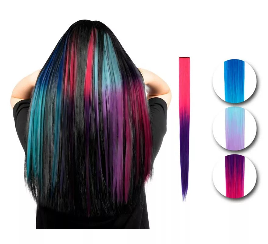Translation missing: de.Mechón Degradado azules con clip en colores surtidos