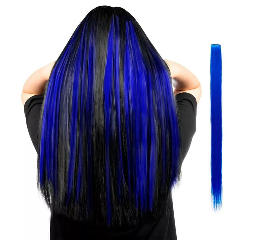 Mechón largo liso en varios colores con clip