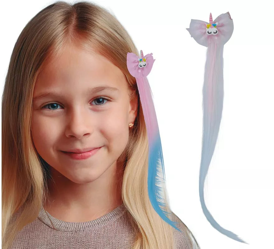 Translation missing: de.Mechón rosa con Unicornio de 35 cm