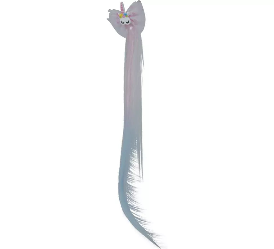 Mechón rosa con Unicornio de 35 cm