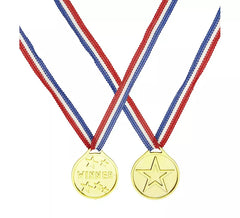 Siegermedaille mit dreifarbigem Band
