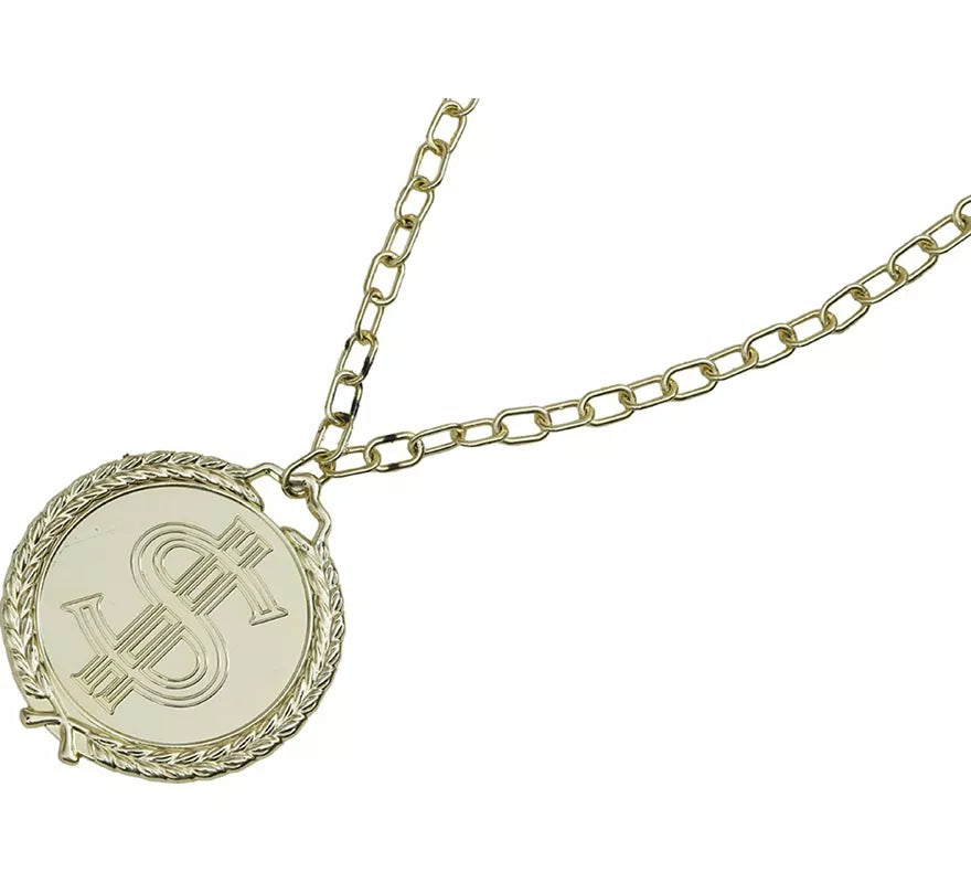 Medallón Dólar dorado de 13 cm,