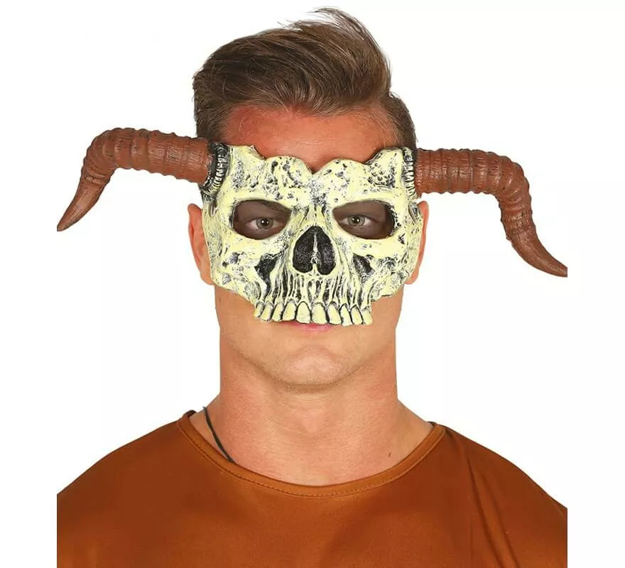 Translation missing: de.Media Careta de Calavera con Cuernos