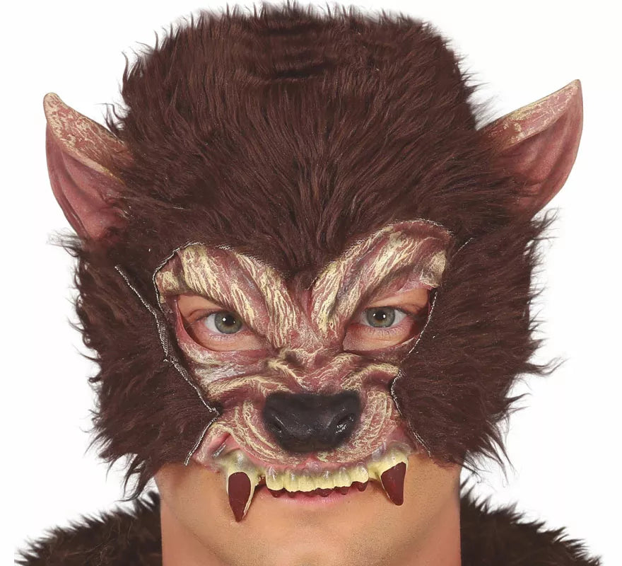 Translation missing: de.Media Máscara de Hombre Lobo con Pelo de Látex