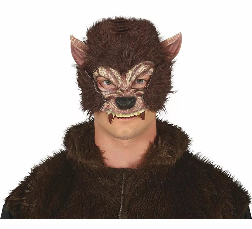 Translation missing: de.Media Máscara de Hombre Lobo con Pelo de Látex
