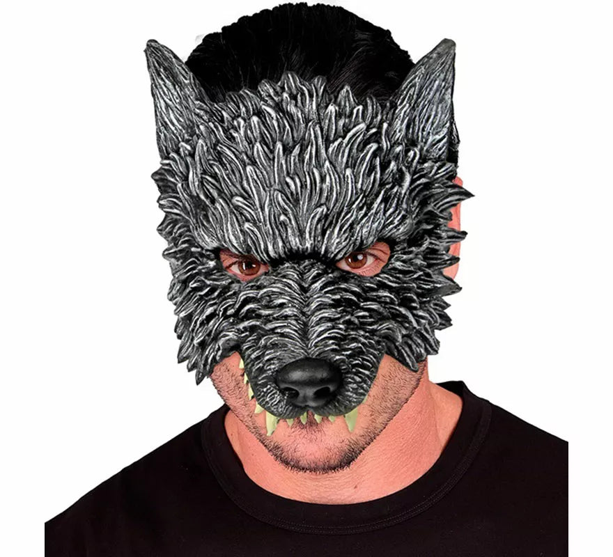 Media Máscara de Lobo gris