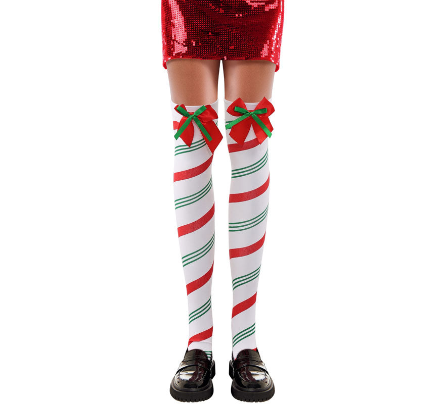 Translation missing: de.Medias a Rayas de Navidad con Lazo para adulto