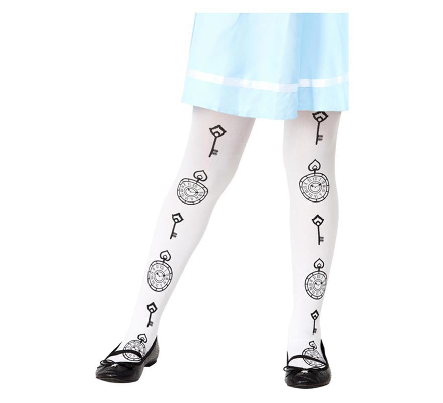 Translation missing: de.Medias de Alicia en el País de las Maravillas con Estampado de Reloj, de 6 a 12 años