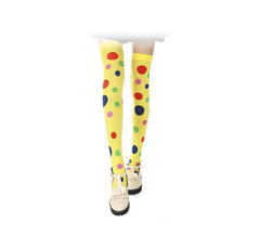 Gelbe Clown-Strumpfhose für Erwachsene mit Punkten