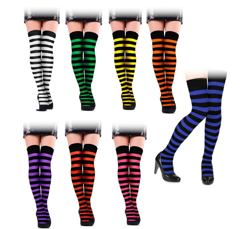 Translation missing: de.Medias de Rayas Negras adulto en varios colores
