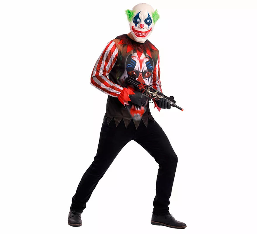 Metralleta Uzi Payaso Macabro de 19x38 cm de plástico