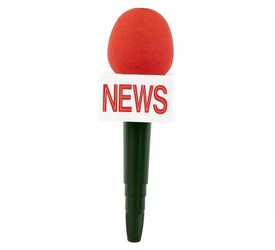 Translation missing: de.Micrófono de Reportero news rojo de 25X8 cm