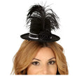Mini Chistera Negra con Plumas
